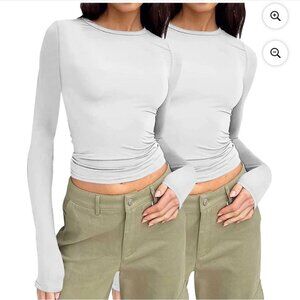 WOMENS GREY LONG SLEEVE TEE SIZE XTRA SMALL